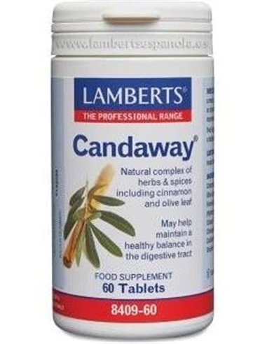 Candaway® (Canela, olivo, hinojo y orégano) 60 Tabs. de Lamberts