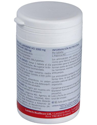 L-Arginina HCl 1000 mg de Lamberts
