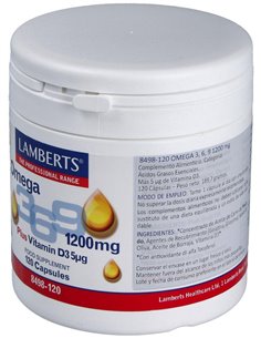 Omega 3,6,9 1200 mg + Vitamina D3 120 Caps. de Lamberts 2