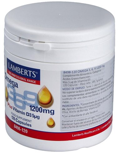 Omega 3,6,9 1200 mg + Vitamina D3 de Lamberts