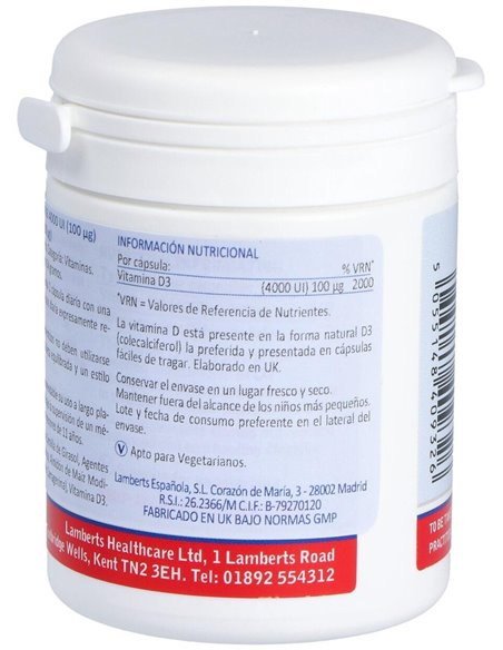 Vitamina D3 4000 UI (100 µg) de Lamberts