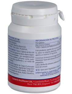 Zinc 25 mg (Como citrato) de Lamberts 2