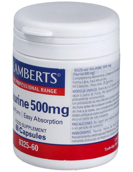 Taurina 500 mg 60 Caps. de Lamberts