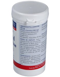 L-Acetil Carnitina HCl 500 mg 60 Caps. de Lamberts 2