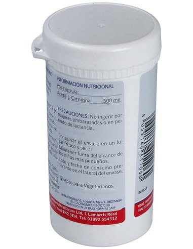 L-Acetil Carnitina HCl 500 mg 60 Caps. de Lamberts