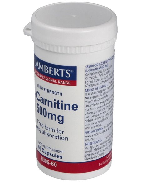 L-Carnitina 500 mg 60 Caps. de Lamberts