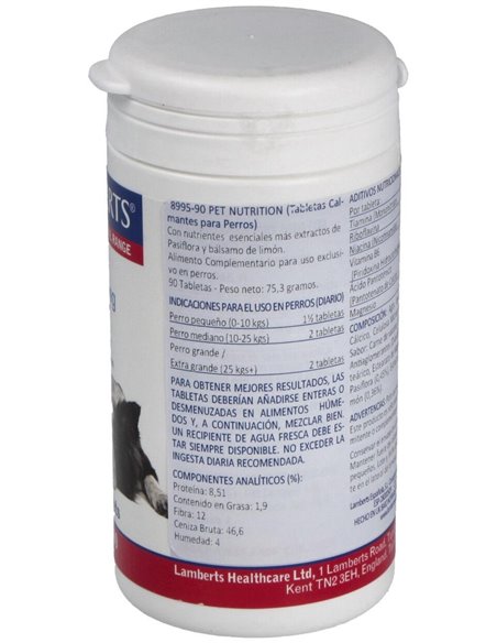 Tabletas Calmantes para Perros 90 Tabs. de Lamberts