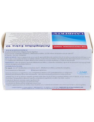 Acidophilus Extra 10 (10000 millones por cápsula) de Lamberts