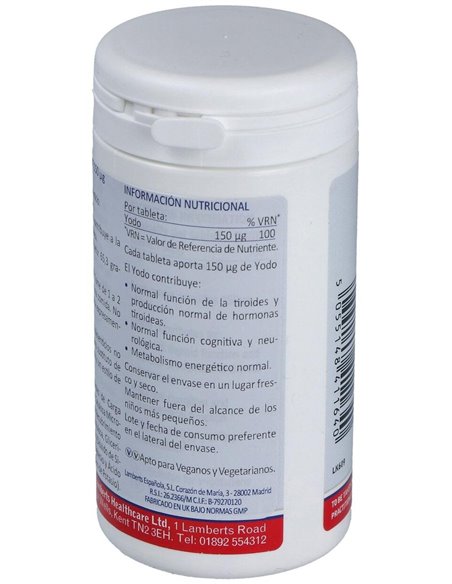 Yodo 150 µg (Como yoduro de potasio) de Lamberts