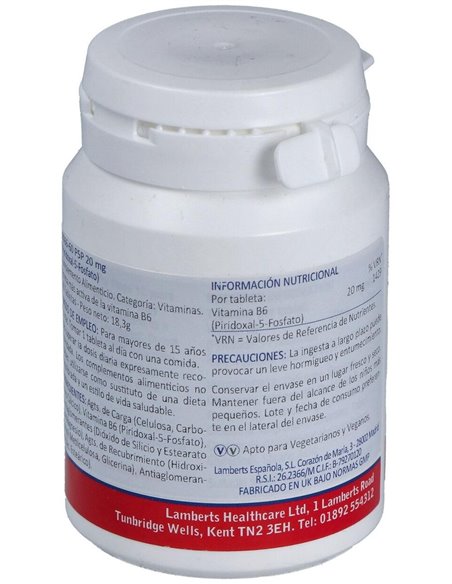 P5P 20 mg (Piridoxal-5-Fosfato) de Lamberts