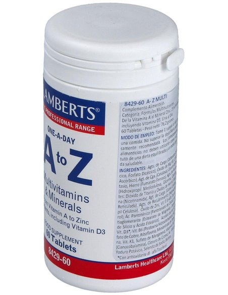 A to Z Multi (Vitaminas y Minerales) Una al Día 60 Tabs. de Lamberts