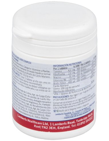 Choline Liver Complex (Cardo Mariano y Vit. B) 60 Tabs. de Lamberts