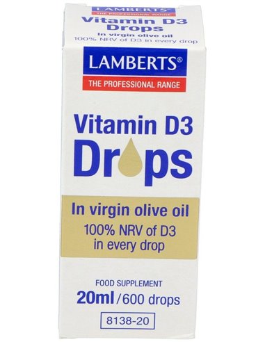 Vitamina D3 líquida 20 ml / 600 gotas 20 ml de Lamberts