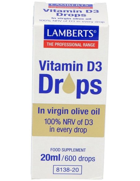 Vitamina D3 líquida 20 ml / 600 gotas 20 ml de Lamberts