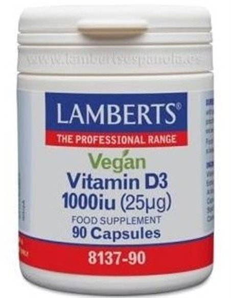 Vitamina D3 Vegana 1000 UI (25 µg) de Lamberts