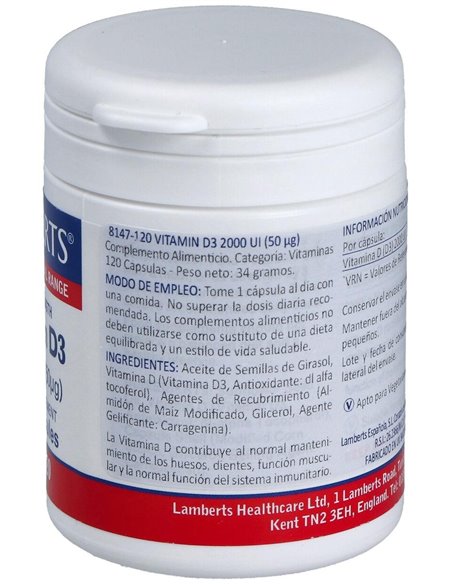 Vitamina D3 2000 UI (50 µg) de Lamberts