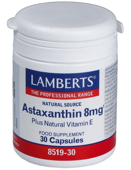 Astaxantina 8 mg con Vitamina E Natural 30 Caps. de Lamberts