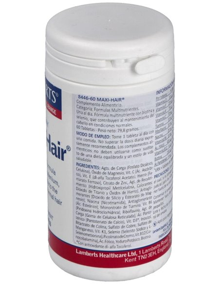 Maxi Hair® (Bienestar del cabello) 60 Tabs. de Lamberts