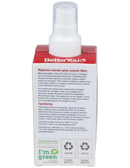Magnesio Musculo Spray Corporal 100Ml. de Better You