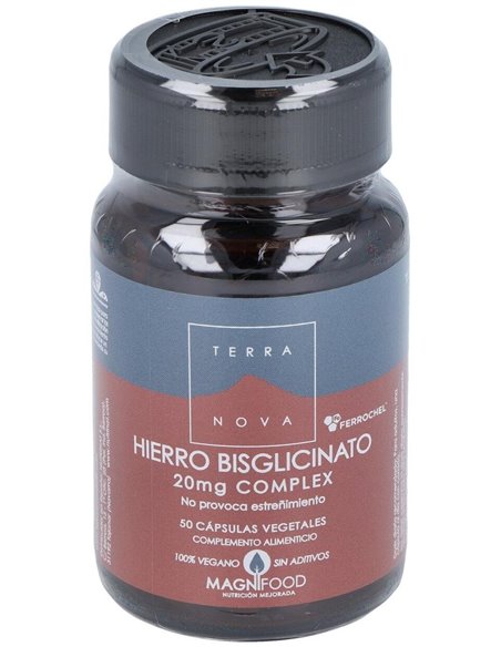 Hierro Bisglicinato 20 Mg Complex 50 Vcáps de Terranova