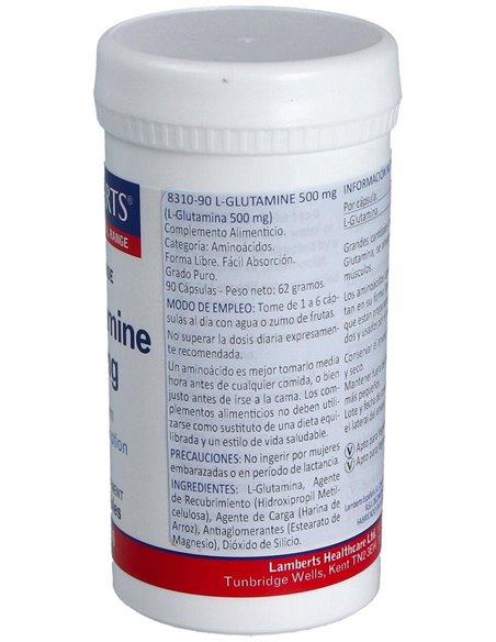 L-Glutamina 500 mg 90 Caps. de Lamberts