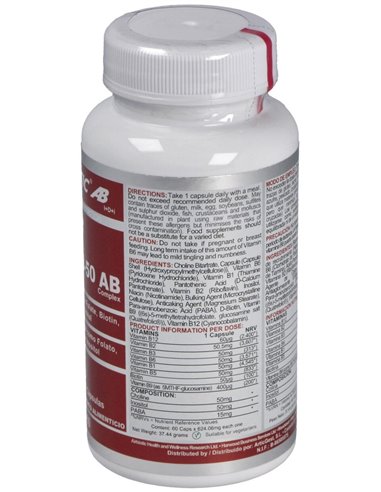 Vitamin B-50 Complex 60Cap. de Airbiotic