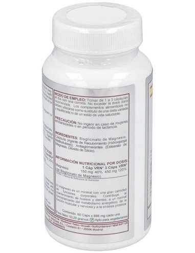 Magnesium Bisglicinato 150Mg. 60Cap. de Airbiotic