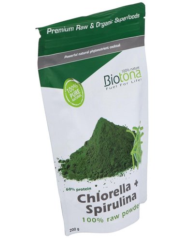 Chlorella + Spirulina Raw Powder de Biotona