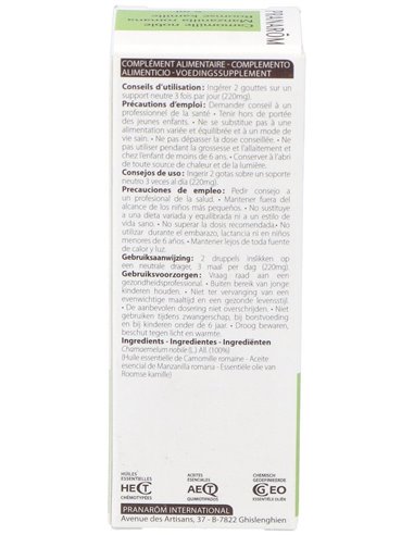 Manzanilla Romana Flor Aceite Esencial 5Ml. de Pranarom Aceites
