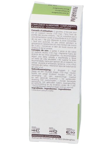 Cilantro Aceite Esencial 10Ml. de Pranarom Aceites