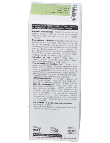 Laurel Aceite Esencial 5Ml. de Pranarom Aceites