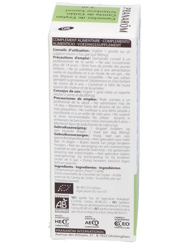 Canela De Ceylan Aceite Esencial Bio 5Ml. de Pranarom Aceites