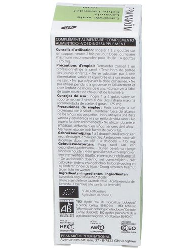 Lavanda Aceite Esencial Bio 10Ml. de Pranarom Aceites