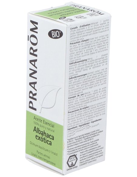 Albahaca Exotica Aceite Esencial 10Ml. Bio de Pranarom Aceites