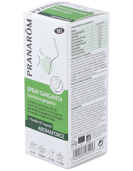 Aromaforce Garganta Spray 15Ml. Bio de Pranarom P.Acabado