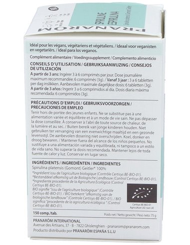 Espirulina Micro Algas 150Comp. Bio Vegan de Pranarom P.Acabado
