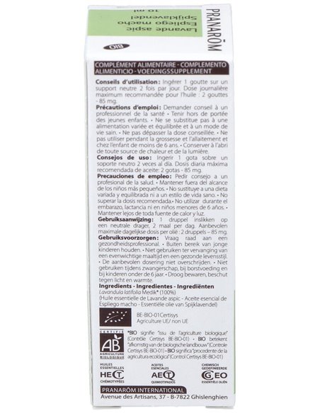 Espliego Macho Aceite Esencial Bio 10Ml. de Pranarom Aceites