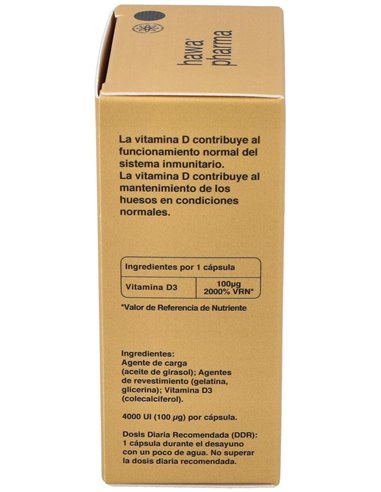 Hawa Vitamina D3 4000Ui 60Cap. de Hawa Pharma