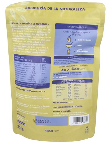 Proteína Guisante 250G Bio Es 250G de Iswari
