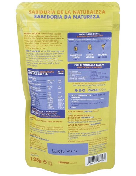 Baobab En Polvo Bio 125G 125G de Iswari