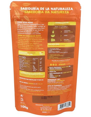 Setas Reishi Bio 100G  100G de Iswari
