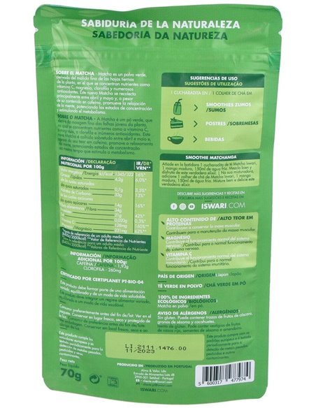 Matcha Bio 70G 70G de Iswari