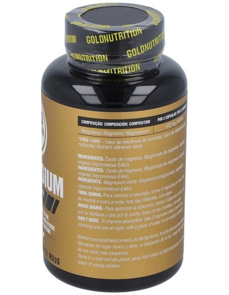 Magnesio 600Mg. 60 capsulas de Gold Nutrition