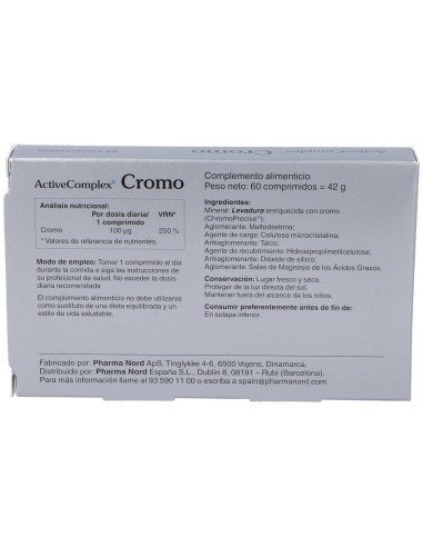 Activecomplex Cromo 100Mcg.60Comp. de Pharma Nord