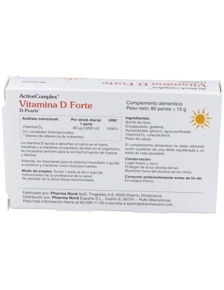 Activecomplex Vitamina D Forte 80Perlas de Pharma Nord
