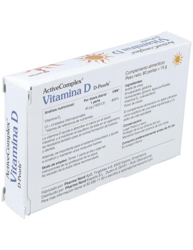 Activecomplex Vit. D 40Mcg. 1600Ui 80Perlas de Pharma Nord