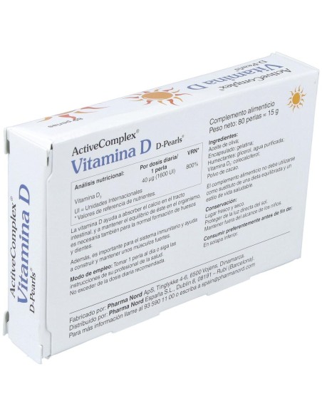 Activecomplex Vit. D 40Mcg. 1600Ui 80Perlas de Pharma Nord