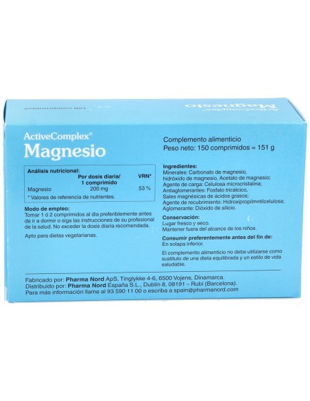 Activecomplex Magnesio 150 Comprimidos Pharma Nord