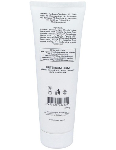 Dentifrico Menta-Te Verde 75Ml. Eco Vegan de Urtekram