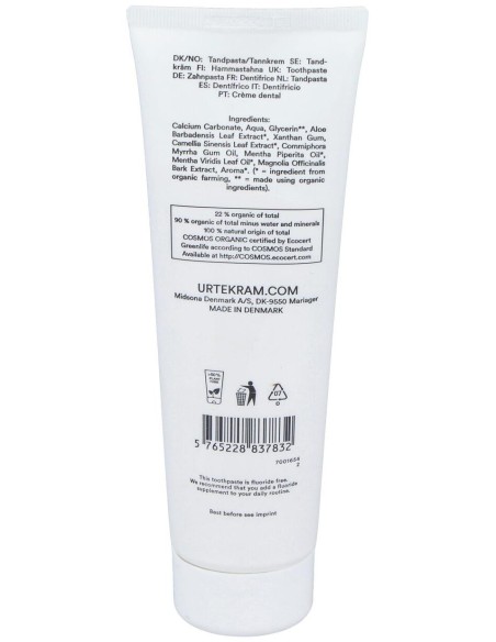 Dentifrico Menta-Te Verde 75Ml. Eco Vegan de Urtekram